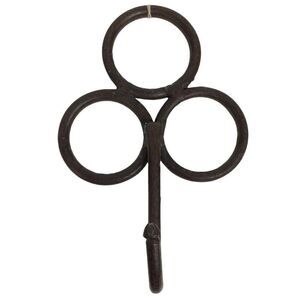 Pier 1 Wrought Iron Wall Hook Brown Clover Rustic Southwestern Western Farmhouse